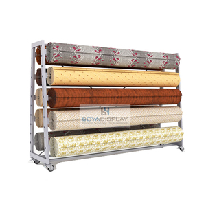 Roll Vinyl Storage Rack Boya Displays Customized Tapestry New Arrive Textile Metal System Rubber Blanket Roll Rug Stand Vinyl Roll Storage Rack