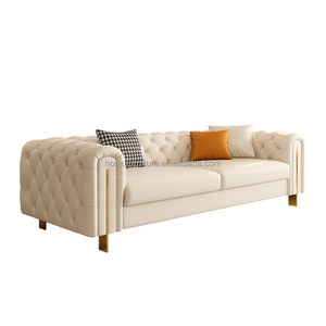 Canapé sectionnel nordique de luxe moderne capitonné trois places avec structure métallique, rembourrage <span class=keywords><strong>en</strong></span> éponge, écologique et durable pour appartement - Product Image 1