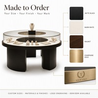 Vitrine de présentation de bijoux en verre sur mesure de grande taille avec éclairage LED, cadre en acier inoxydable durable et respectueux de l'environnement pour les magasins de détail