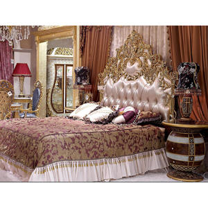 Cama Doble de Madera Tallada a Mano de Estilo Barroco Francés de Lujo, Muebles de Dormitorio Clásicos Europeos Vintage de Alta Gama para <span class=keywords><strong>Hotel</strong></span> y Hogar - Product Image 2
