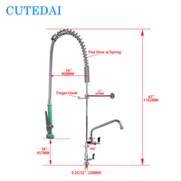 Mitigeur de cuisine contemporain à 1 trou en laiton pour montage sur pont Robinet d'évier avec pulvérisateur de pré-rinçage pour hôtel et restaurant