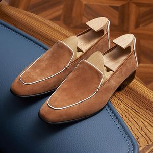 Mocassins carrés faits à la main pour hommes, à lacets, décontractés et habillés, antidérapants, respirants, légers, en cuir Valentina - Product Image 1