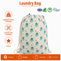 Sac à linge pliable personnalisé, recyclable, écologique, extra large, en toile avec cordon de serrage