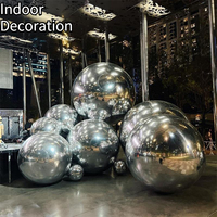 Ballon Miroir Gonflable Double Couche en PVC, Grand Ballon Réfléchissant Argenté pour Mariage et Événement