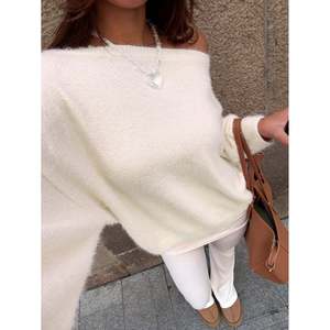Pull décontracté à col bateau rose pour femmes - Product Image 6