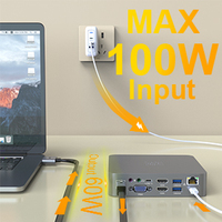 Hub USB Type C Ganda 18 in 1 dengan Casing Aluminium, Dilengkapi Pembaca Kartu SD/TF USB 3.0, Adaptor Dock Multiport untuk MacBook