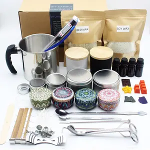 Custom Groothandel Diy Geurende, Soja Wax Kaarsen Maken Kit Levert In Tins/