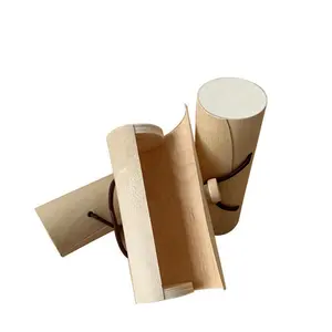 OEM personalized Custom Unfinished Thin Soft Wood Bark Natural Plain Birch Wood Gift Packaging Box BirchVeneer Packaging Box
