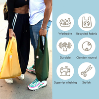 Sacs de courses pliables écologiques personnalisés, réutilisables, en tissu recyclé, capacité de 50 lb, lavables en machine, pour porte-gobelets de voiture