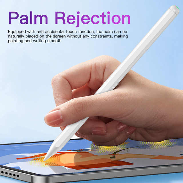 Wisoneng Plastic Body Magnetic Charging Capacitive Stylus for iPad Palm Rejection Tilt Sensitivity Real-Time Battery Display