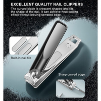 Outil multifonctionnel pour les soins quotidiens des mains, ensemble de manucure et de pédicure 7 pièces, kit de coupe-ongles en acier inoxydable anti-éclaboussures avec sac en cuir cadeau