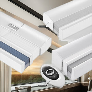 USB Rechargeable Double Cell <strong>Honeycomb</strong> Vertical Cellular <strong>Blinds</strong> French Hotel-Style No Drill Electric Motorized Built-In WIFI - Product Image 3