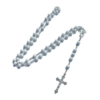Collier unisexe en alliage vintage Shino, perles catholiques, 6 couleurs mélangées, parfum rose blanche, cadeau transfrontalier très populaire
