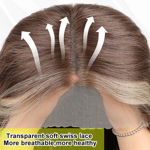 Perruques Synthétiques Lace Front Julianna en Gros, Ondulation Naturelle, Fibre Résistante aux Hautes Températures, Couleur Ombrée pour Femmes Blanches - Product Image 2