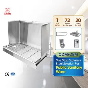 Tamanho personalizado construção Sanitary Ware Touch Control aço inoxidável permanente mictório WC