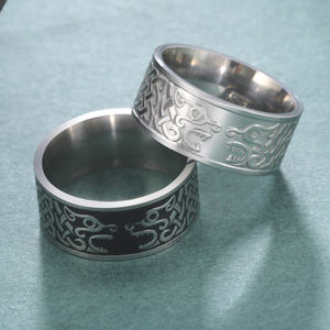 Myshape-Anillo de defensa con diseño de lobo <span class=keywords><strong>gigante</strong></span> para hombre, sortija, estilo nórdico, mitología, tótem, Hip Hop, Rock, Unisex, regalo Punk - Product Image 4