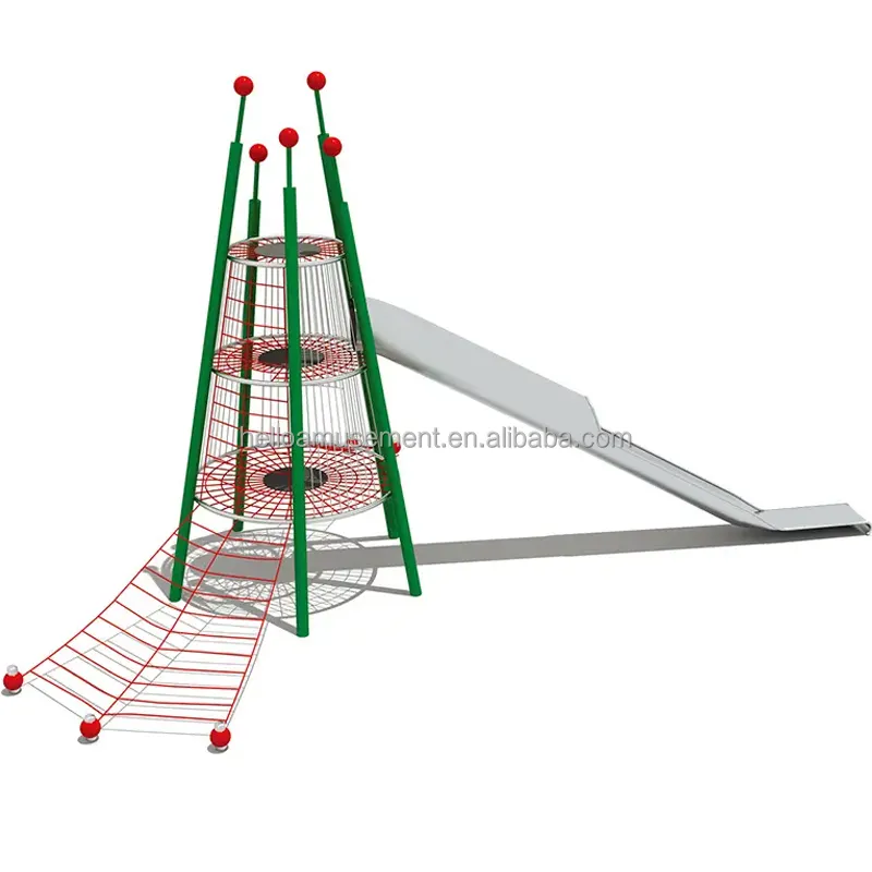 Açık hava tırmanma spor özel macera oyun alanı çocuk açık paslanmaz çelik büyük oyun alanı slayt