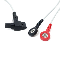 2-Pin 1,0mm Buchse auf 2,5mm Buchse Industrielle Medizinische Verzinnte Kupfer-PVC-Schnapp-Elektrodenkabel mit Clip