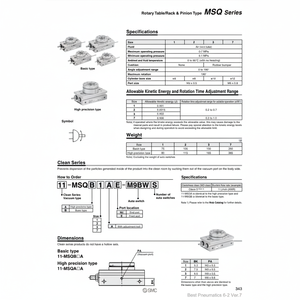 SMC Pneumatics Rotary <b>Table</b> Model MSQB7AE Pneumatically <b>Operated</b> Parts - Product Image 1