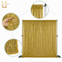 Panneau de toile de fond en maille à paillettes dorées Uvenue, rideau scintillant pour scène, fête, photomaton, événement