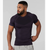 T-shirt de sport pour homme à manches courtes ajusté, tendance estivale, nouvelle collection, vente chaude, idéal pour la course à pied, le fitness, l'entraînement, séchage rapide