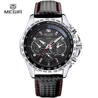 MEGIR 1010 Jam Tangan Pria Original Quartz Fashion Terlaris, Arloji Mewah, Reloj Montres Homme, Hadiah untuk Pria