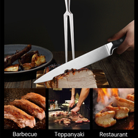Fourchette et couteau de découpe pour grillades, fourchette à viande, couteaux de haute qualité avec manche en ABS, ensemble de découpe pour barbecue et dinde