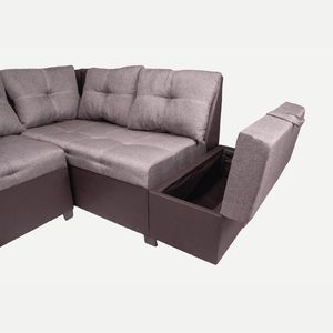 Dareko moderno divano componibile componibile Set 5 pezzi include petto (grigio) tessuto spugna riempimento per un piccolo spazio contemporaneo - Product Image 4