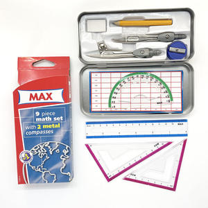 Conjunto de instrumentos de matemáticas personalizables, brújula de Metal, caja de hierro geométrica, 9 Uds., gran oferta - Product Image 3