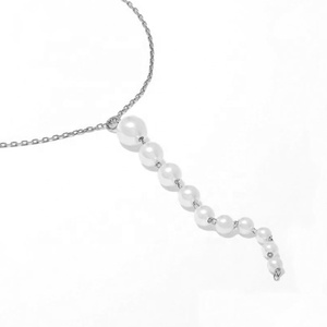 Collar con colgante de concha y perlas, Gemnel, diseño simple, 925 Plata - Product Image 5