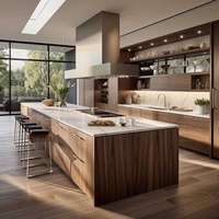 Armoires de cuisine modulaires sur mesure de style moderne européen très populaires avec îlot personnalisé pour villa