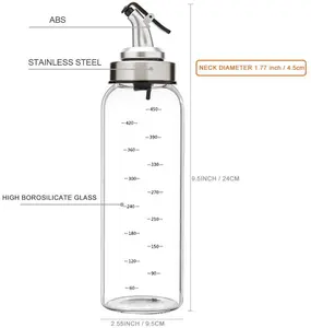 橄榄油饮水机瓶液体调味品容器，玻璃醒酒器厨房玻璃油瓶