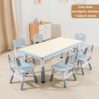 Table d'étude Graffiti et 4 chaises ensemble meubles de garderie pour enfants haute réglable pour l'école table pour tout-petits avec tabouret