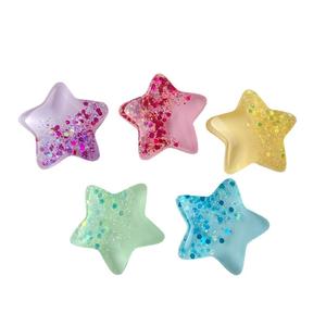 100 unids/bolsa púrpura rosa azul amarillo brillo estrella de cinco puntas dijes de resina para Slime funda móvil llavero DIY decoración artesanal - Product Image 1