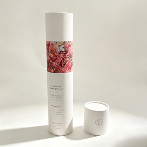 Scatola <span class=keywords><strong>Regalo</strong></span> Cilindrica in Carta Ecologica per Diffusore di Aromi con Laminazione Opaca e Goffratura, Tubo per Confezionamento Fiori Secchi per la Casa - Product Image 1