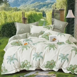 Luxe gewassen katoenen dekbedovertrekset op maat bedrukt, eenvoudig geweven, 200TC, milieuvriendelijk, geschikt voor alle seizoenen, beddengoedontwerpen voor thuis - Product Image 3