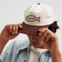 Casquette de baseball brodée haut de gamme en sergé de coton à visière incurvée, bicolore, avec fermeture snapback, personnalisable pour hommes et garçons, idéale pour la pêche et la course à pied