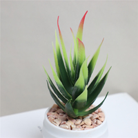 Tanaman Aloe Plastik Kecil Ramah Lingkungan dalam Pot Plastik Putih untuk Penggunaan Dalam/Luar Ruangan untuk Dekorasi Rumah, Pernikahan, Natal