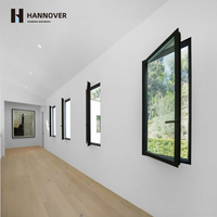 Ventana Abatible Interior de Aleación de Aluminio Moderna, Doble Vidrio, Ventilación Motorizada, Certificación Energy Star, para Casas de Lujo