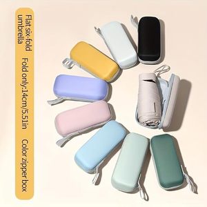 Nuevo Mini Paraguas Plegable Portátil con Protección Solar, Ultraligero, Negro, para Mujer, Plano, de 5 Pliegues, para Bolsa, Regalo, de Aleación - Product Image 4