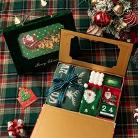 NOUVEAUTÉS NOËL 2026 : Coffret Cadeau de Noël Personnalisé Père Noël et Renne, Boîte Vide avec Fenêtre et Housse en Velours, Emballage Créatif