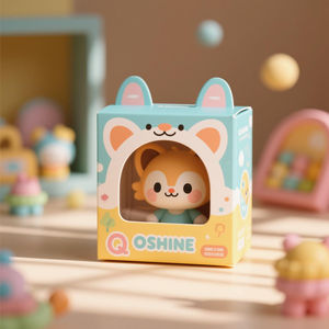 Boîtes d'emballage de jouets imprimés de dessin animé avec fenêtre de vue en PVC-Poignée de transport de boîte-cadeau ondulée pour jouets en peluche, affichage au détail - Product Image 1