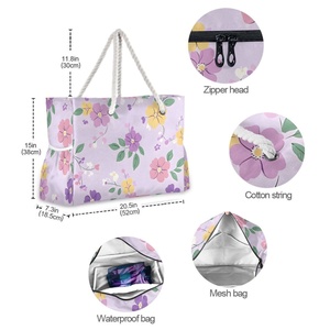 Bolsos de Playa Hawaianos Personalizados, Casuales, con Cierre Abierto, Forro Impermeable, Bolso de Mano para Piscina, Natación y Vacaciones de Primavera - Product Image 4