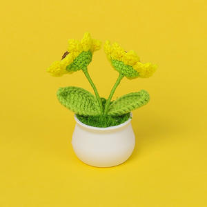 Decoración de mesa en maceta tejida a mano con dos girasoles Día del maestro Regalo de cumpleaños para niños Uionen 1494 - Product Image 2