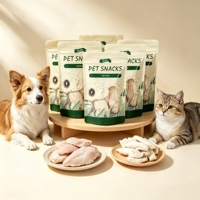 Friandises pour animaux de compagnie en forme de poitrine de poulet lyophilisée, sachet de 50 g, 100 % protéines, sans céréales, récompense d'entraînement pour chiens et chats, riche en protéines