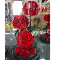 Dôme en verre décoratif personnalisé pour la Saint-Valentin Roses éternelles préservées immortelles pour toujours Idée cadeau florale unique