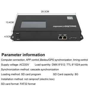 Aipin M-C8 8 Poort Dmx 512 Seriële Spi Signaal Rdm Decoder Master Rgb Led Strip Licht Constante Spanning Programma Projectcontroller - Product Image 5