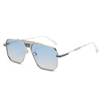 Twooo T1626 Lunettes de soleil tendance décontractées à monture large en métal de luxe léger transfrontalier