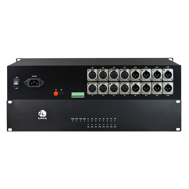16 Channels XLR Audio to Fiber Optic Converter Balanced Interface