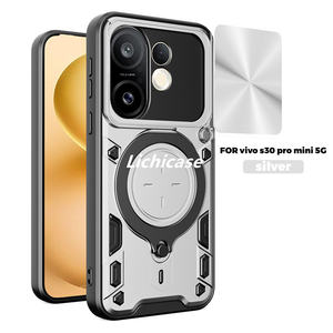 Cubierta de protección de lente de cámara deslizante con textura de <span class=keywords><strong>CD</strong></span> Lichicase para Vivo Y31 Y21D funda de teléfono con armadura magnética - Product Image 5